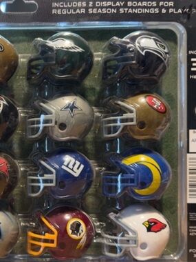 2022 Riddell NFL Football Helmet Tracker - 32 Teams Incl. Display Board